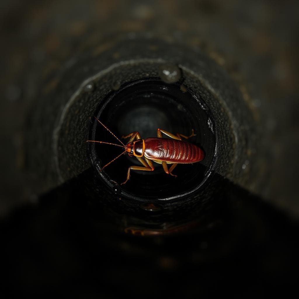 الصرصور الأمريكي في بيئته الطبيعية - أنابيب الصرف