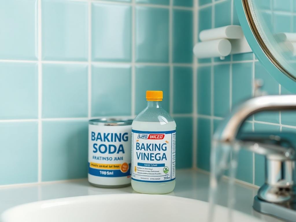 صودا الخبز والخل لتسليك البالوعة