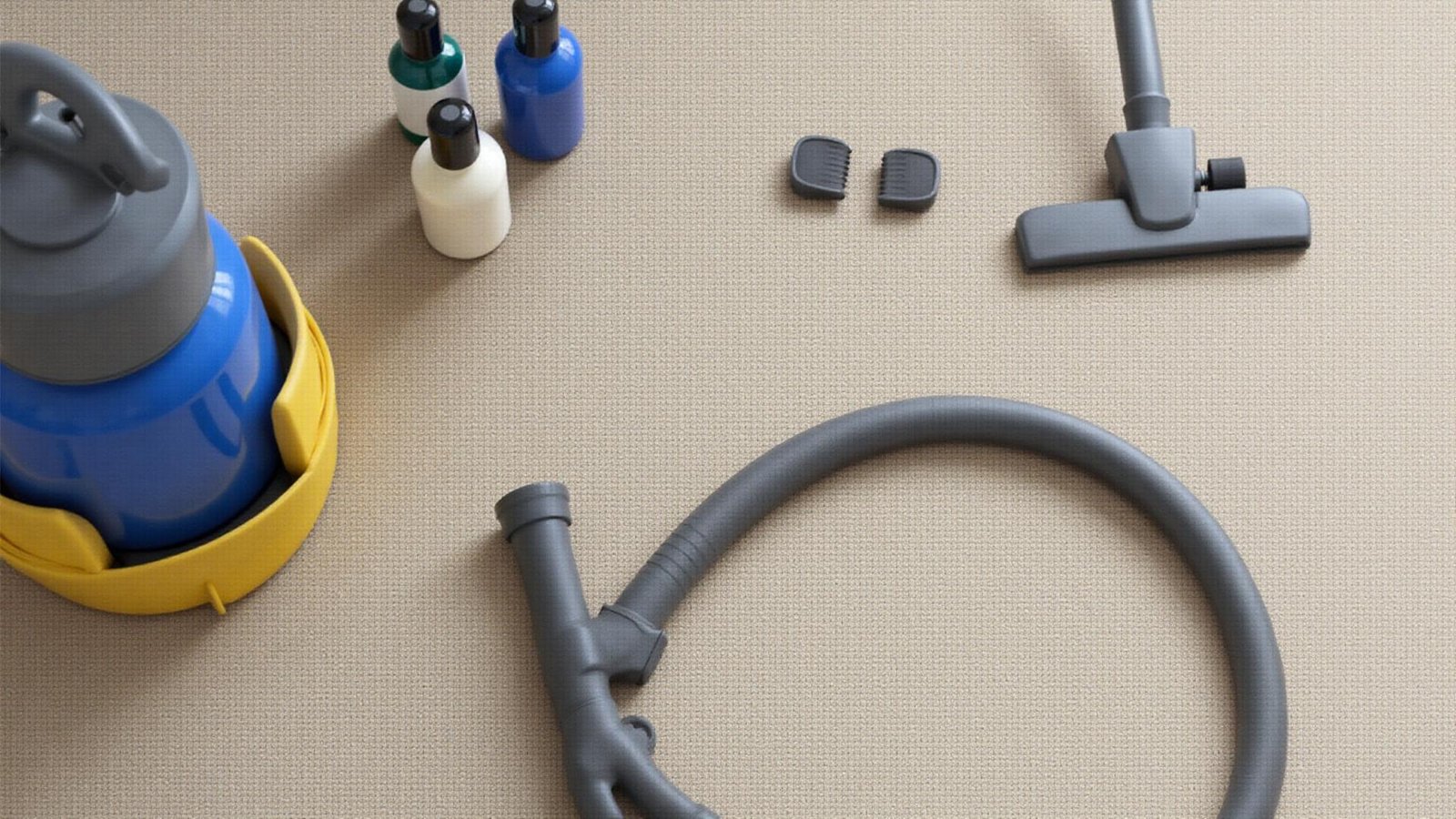 أدوات ومعدات تنظيف السجاد الاحترافية شاملة المكنسة والفرش ومنظفات