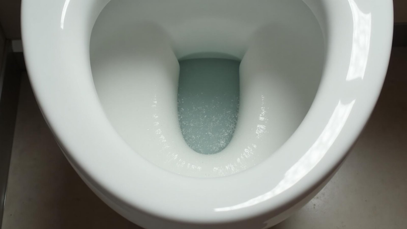 مرحاض نظيف ولامع بعد إزالة الكلس والترسبات