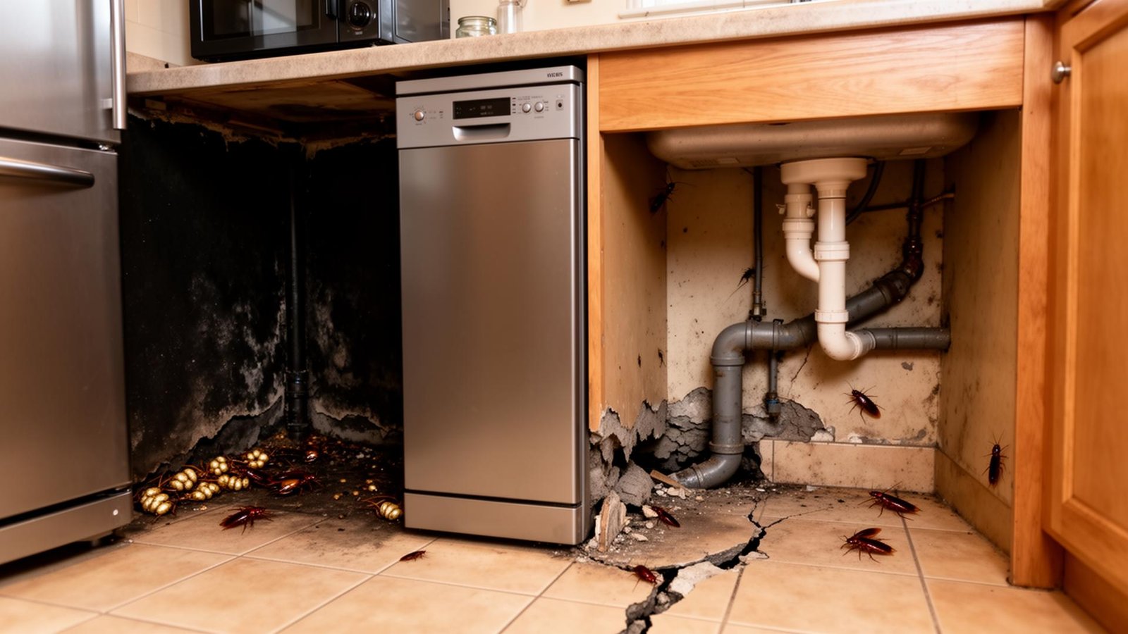 أماكن اختباء بيض الصراصير الشائعة في المنازل