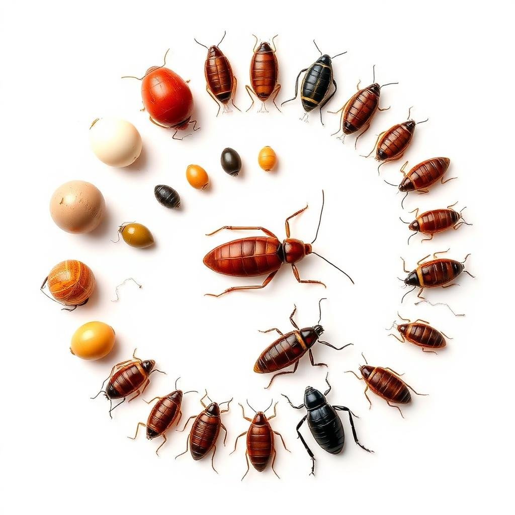 دورة حياة الصرصور الألماني من البيضة إلى الحشرة الكاملة