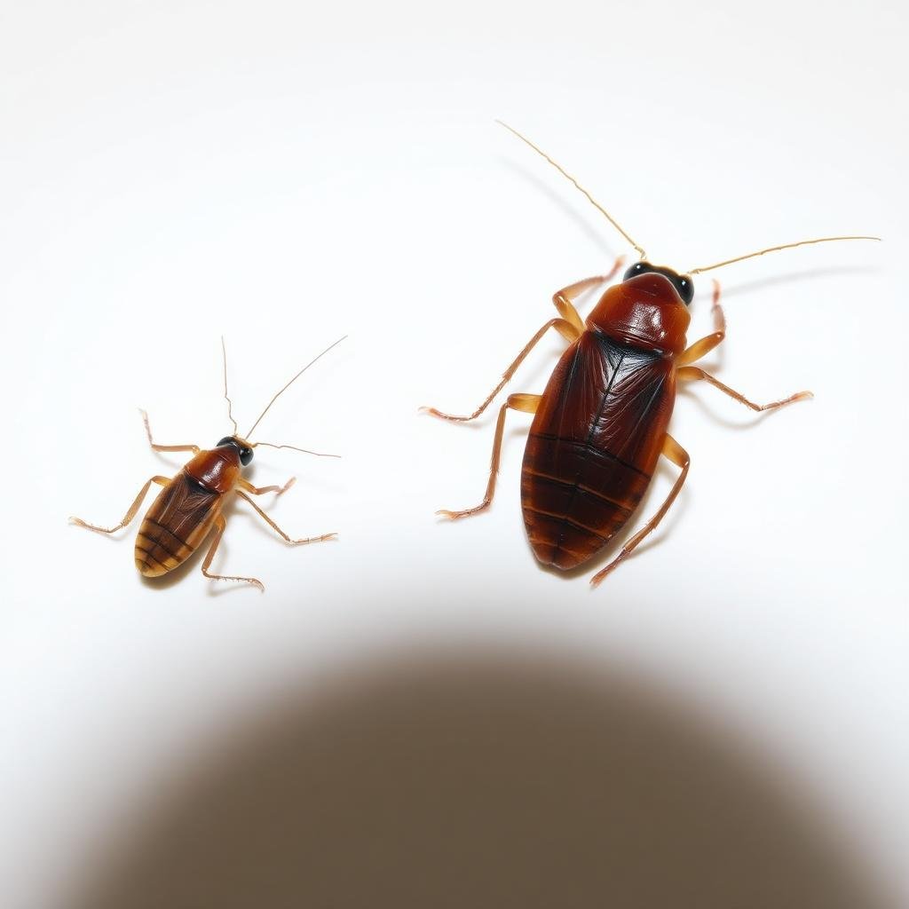 مقارنة بين الصرصور الألماني الصغير والصرصور الأمريكي الكبير