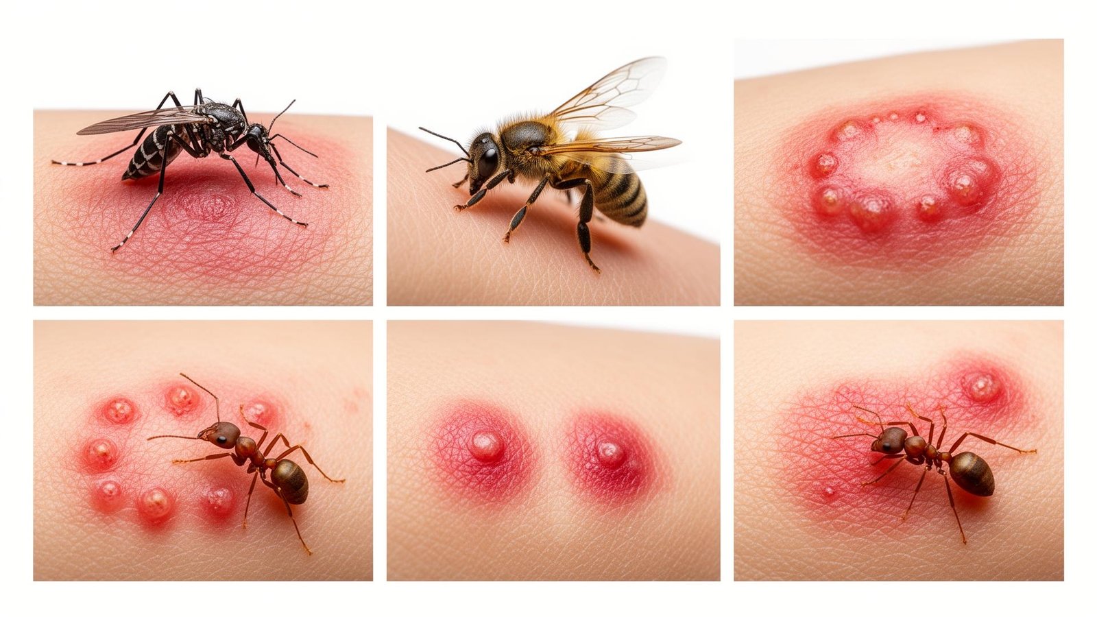 أنواع قرصات الحشرات بالصور - دليل شامل للتعرف والعلاج