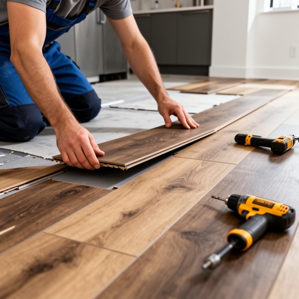 تركيب أرضيات الفينيل الفاخر LVP