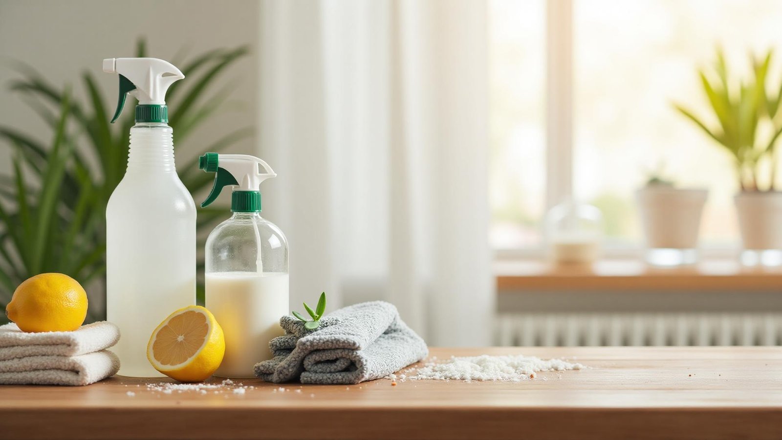 مكونات طبيعية لتنظيف السجاد تشمل الخل والليمون وبيكربونات الصوديوم