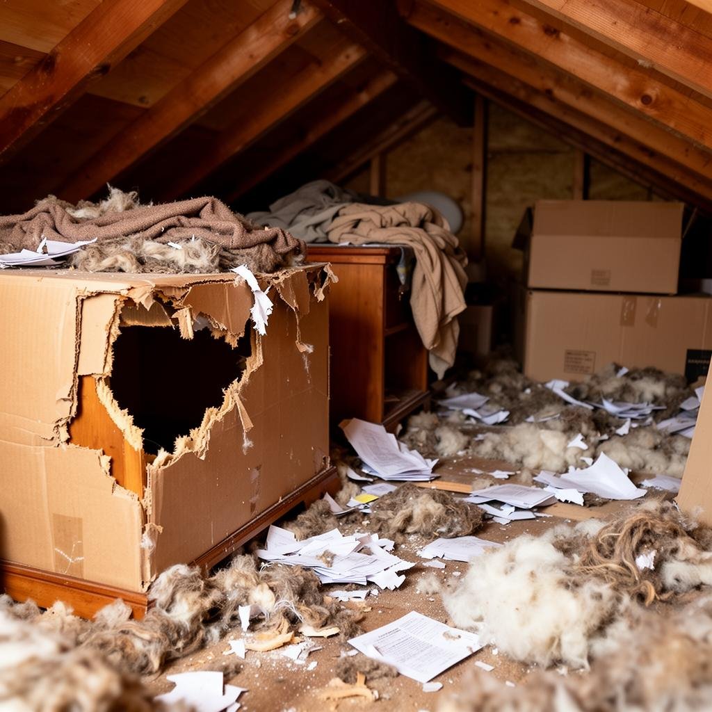 أضرار الفئران على الممتلكات والمخزونات المنزلية