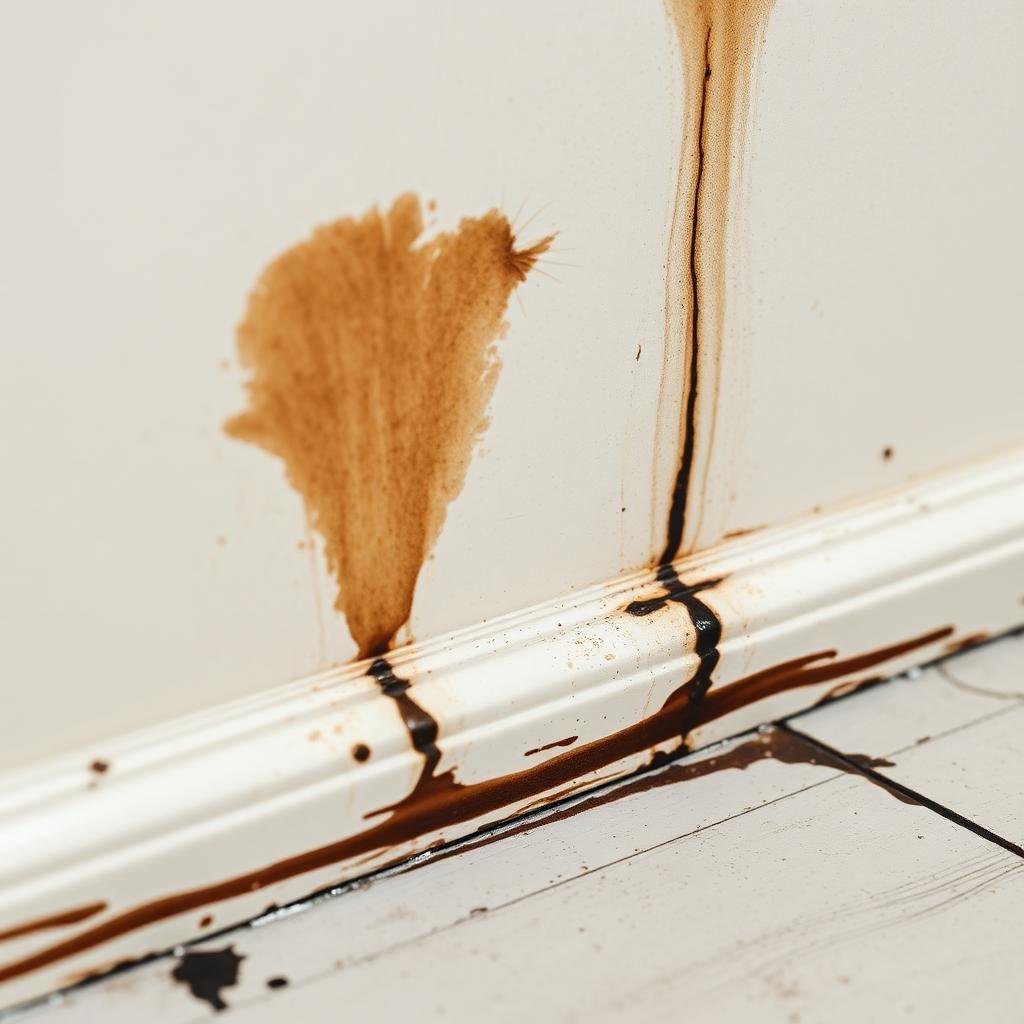 علامات الدهون التي تتركها الفئران على الجدران