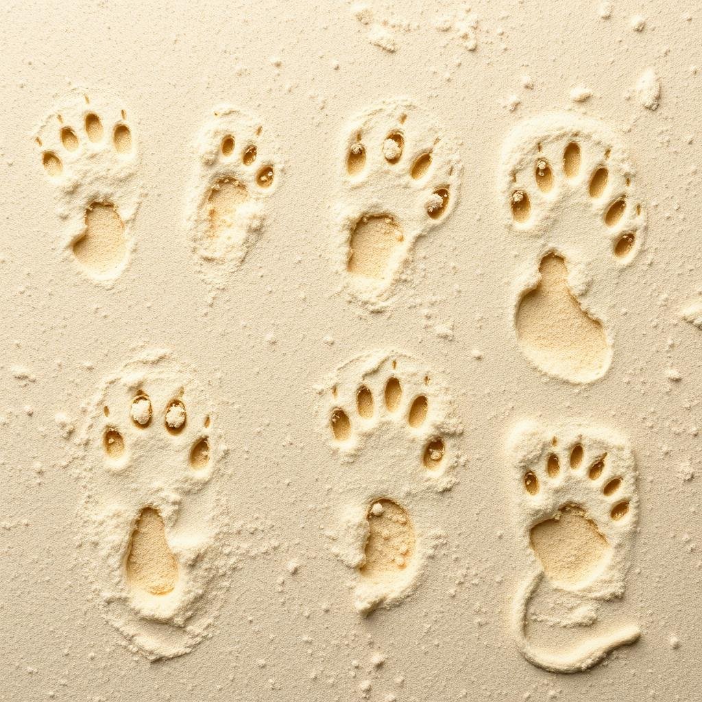 مقارنة آثار أقدام أنواع الفئران المختلفة