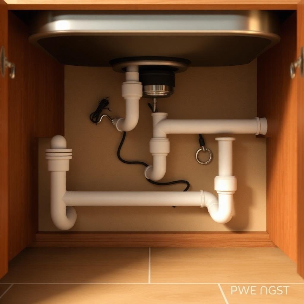 أنابيب تحت حوض المطبخ نقطة دخول الفئران
