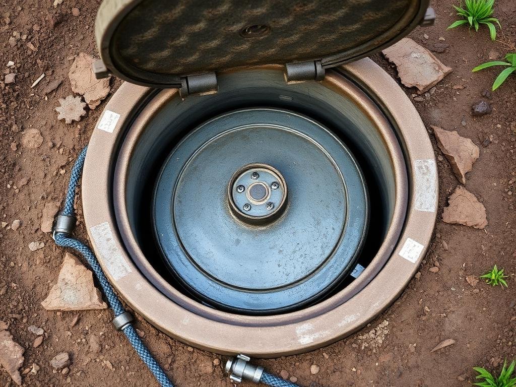 غطاء بيارة مفتوح للصيانة