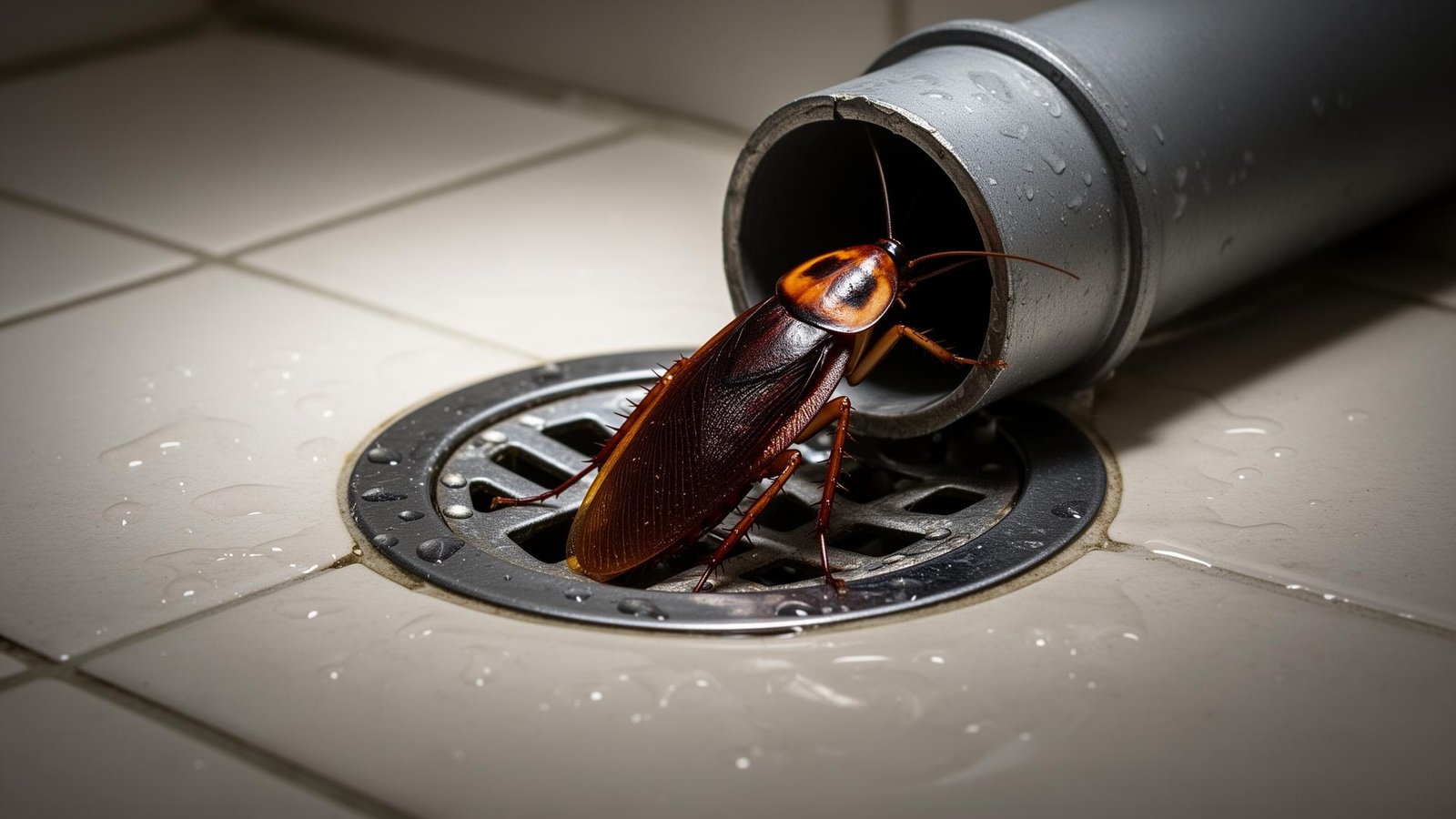 صرصور المجاري يخرج من بالوعة الحمام - نقطة دخول الصراصير للمنازل السعودية