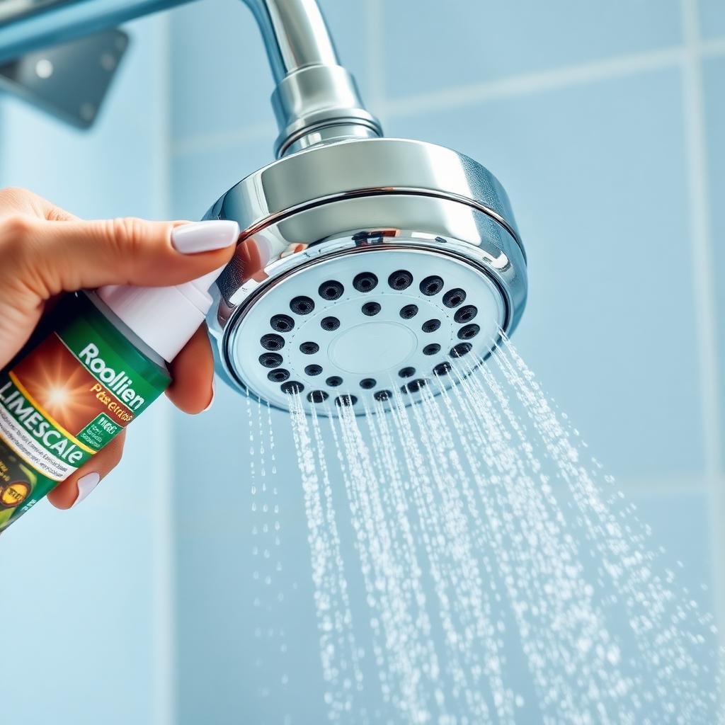 تنظيف رأس الدش من الترسبات الجيرية بالرش