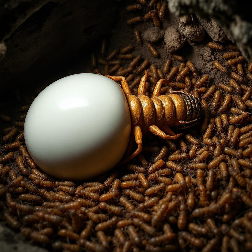 ملكة النمل الأبيض العملاقة في المستعمرة