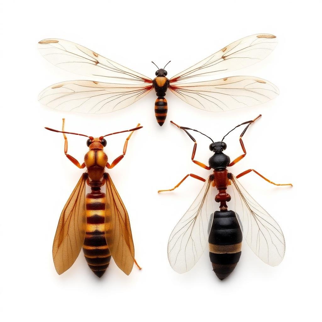 مقارنة الأجنحة بين النمل الأبيض والنمل العادي