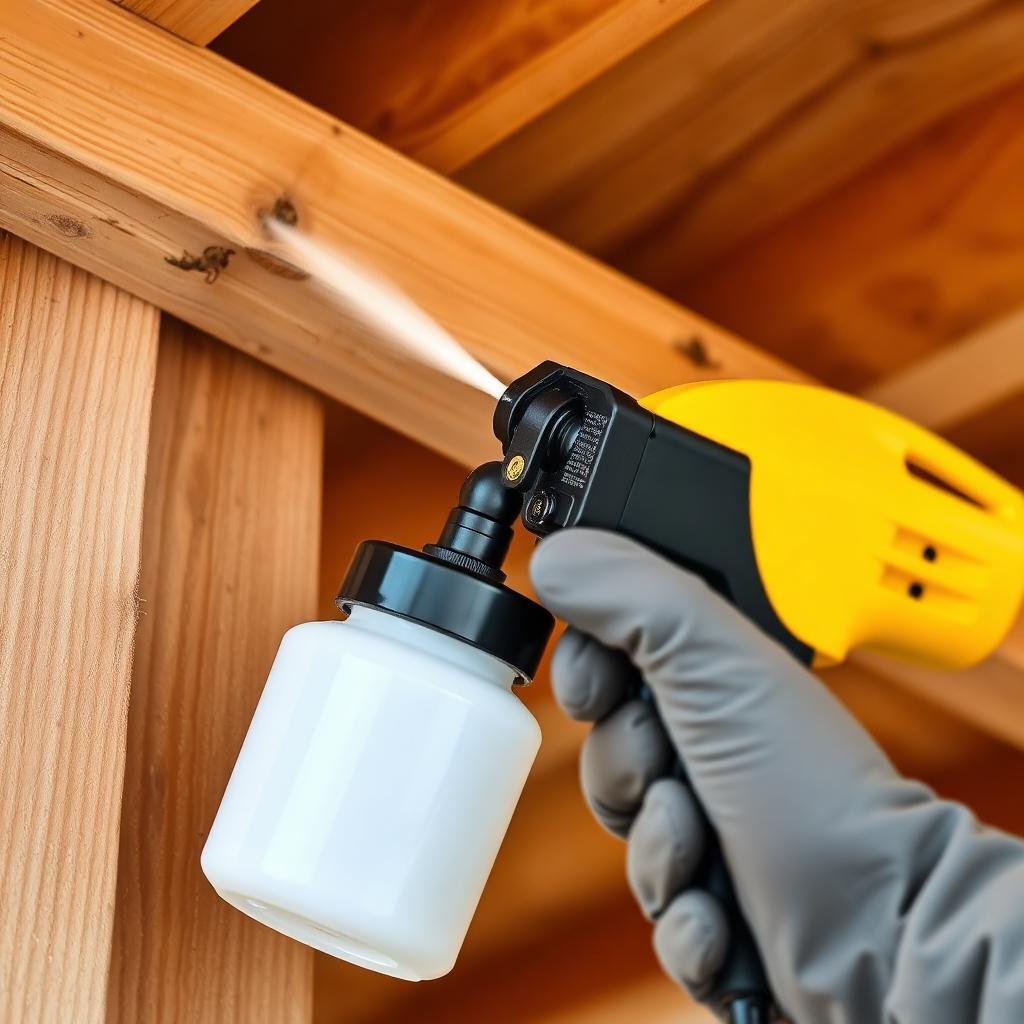 تطبيق مبيد النمل الأبيض على الأسطح الخشبية بشكل احترافي