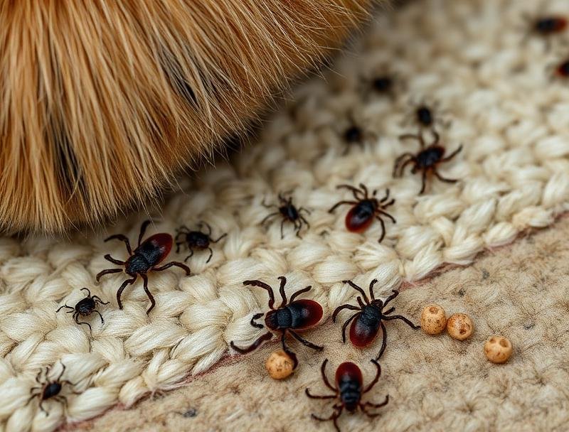 علامات وجود القراد على الحيوانات الأليفة والسجاد