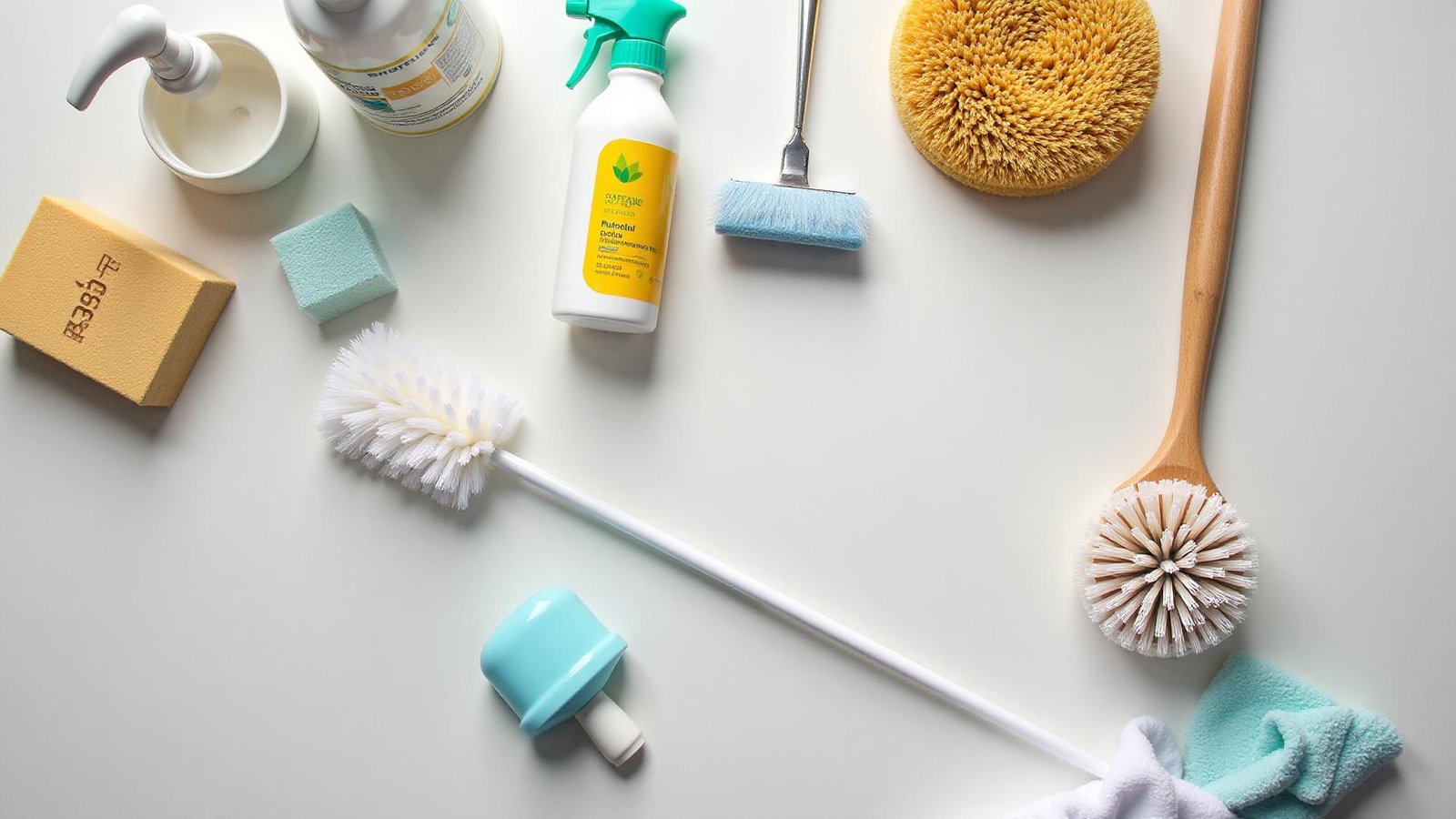 أدوات تنظيف المرحاض من الكلس شاملة الفرش والمنظفات