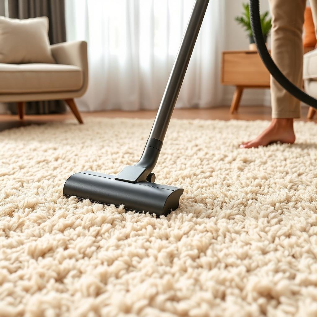 تنظيف السجاد الشعر بالمكنسة الكهربائية