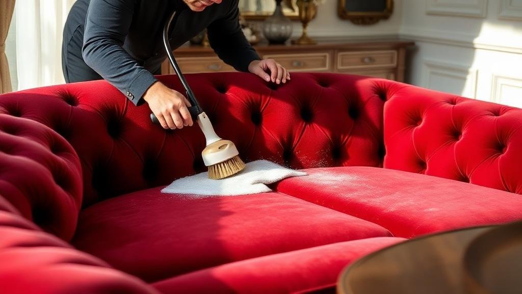 تنظيف الكنب المخمل بالفرشاة الناعمة