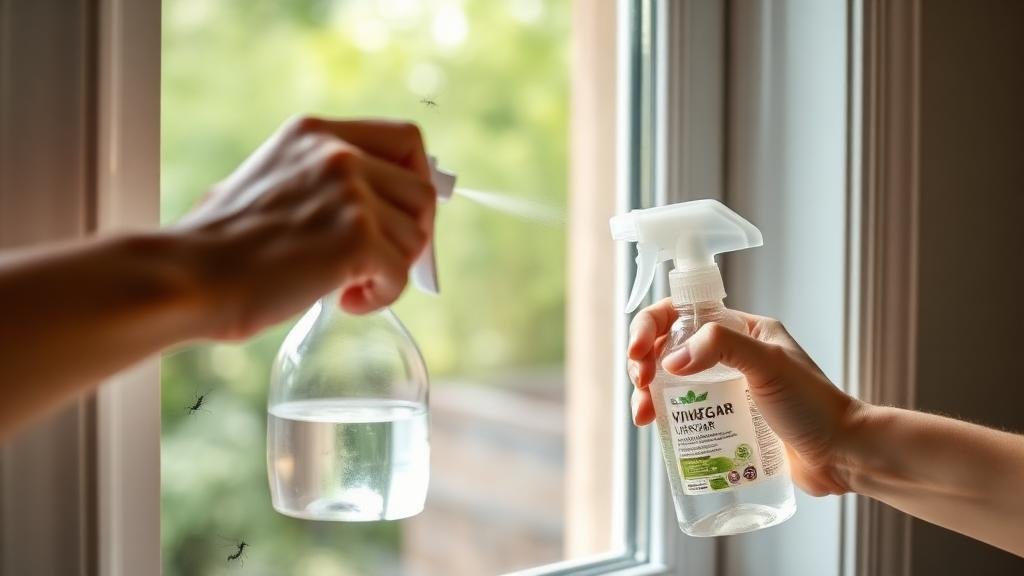 رش محلول الخل لطرد النمل