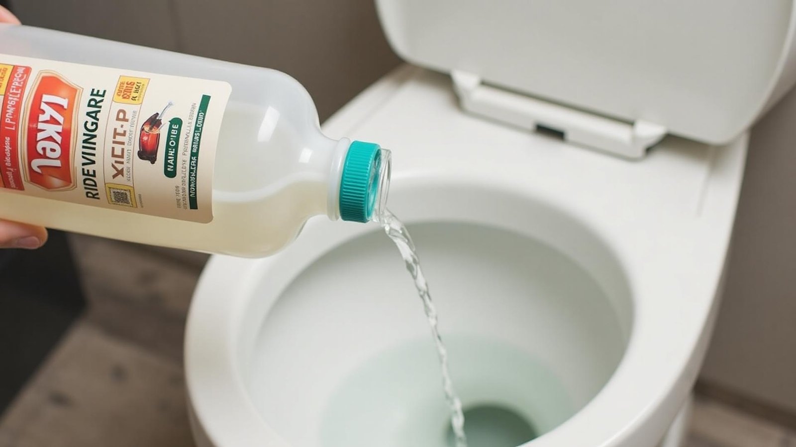 صب الخل في المرحاض لإزالة الكلس والترسبات الجيرية