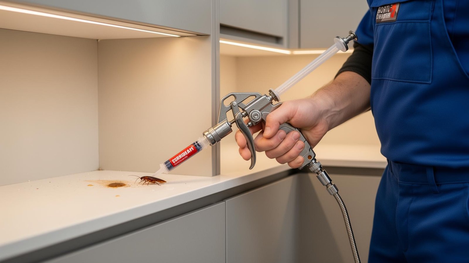 تطبيق جل طعم الصراصير في المطبخ