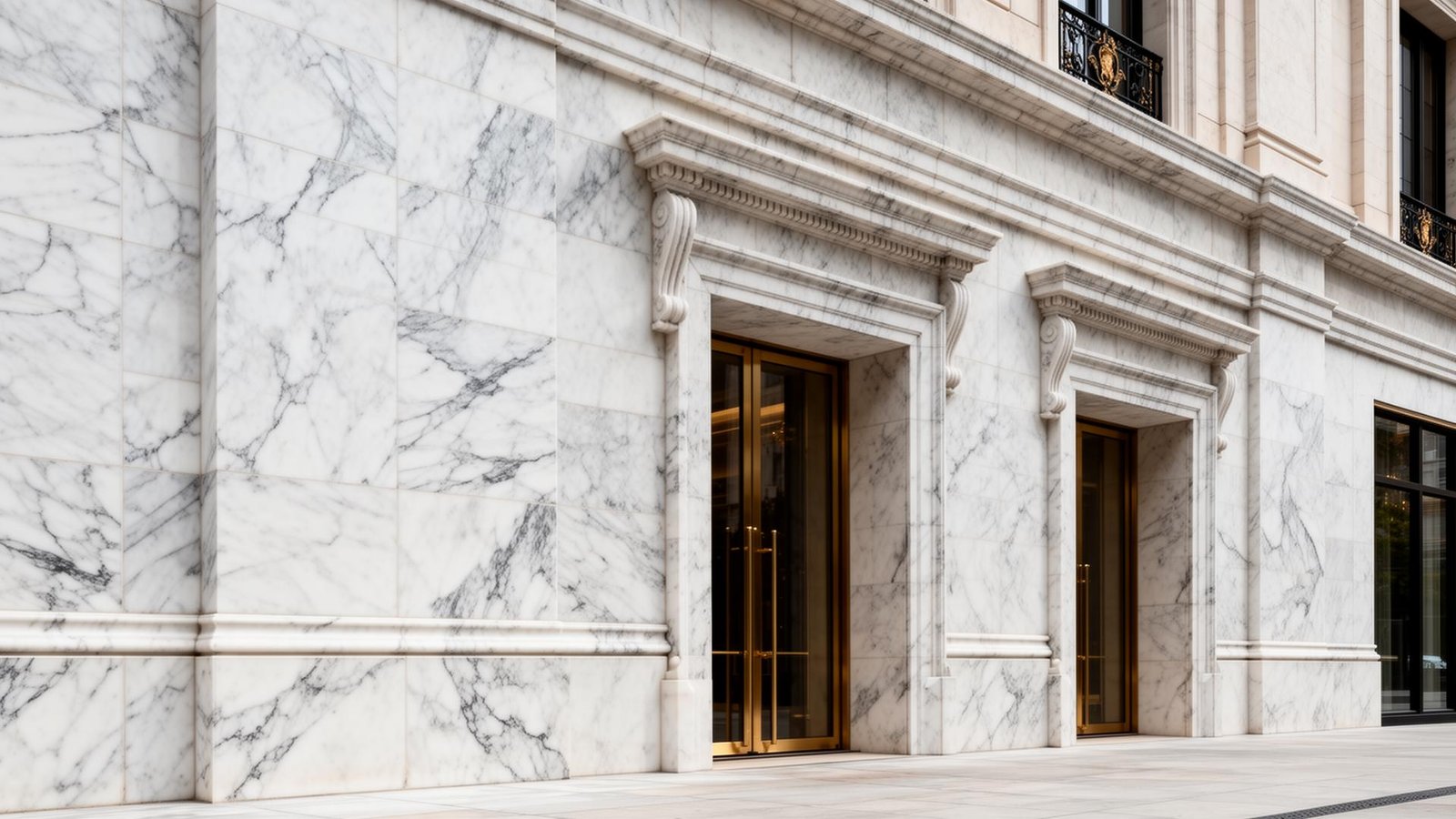 واجهة رخامية نظيفة ولامعة