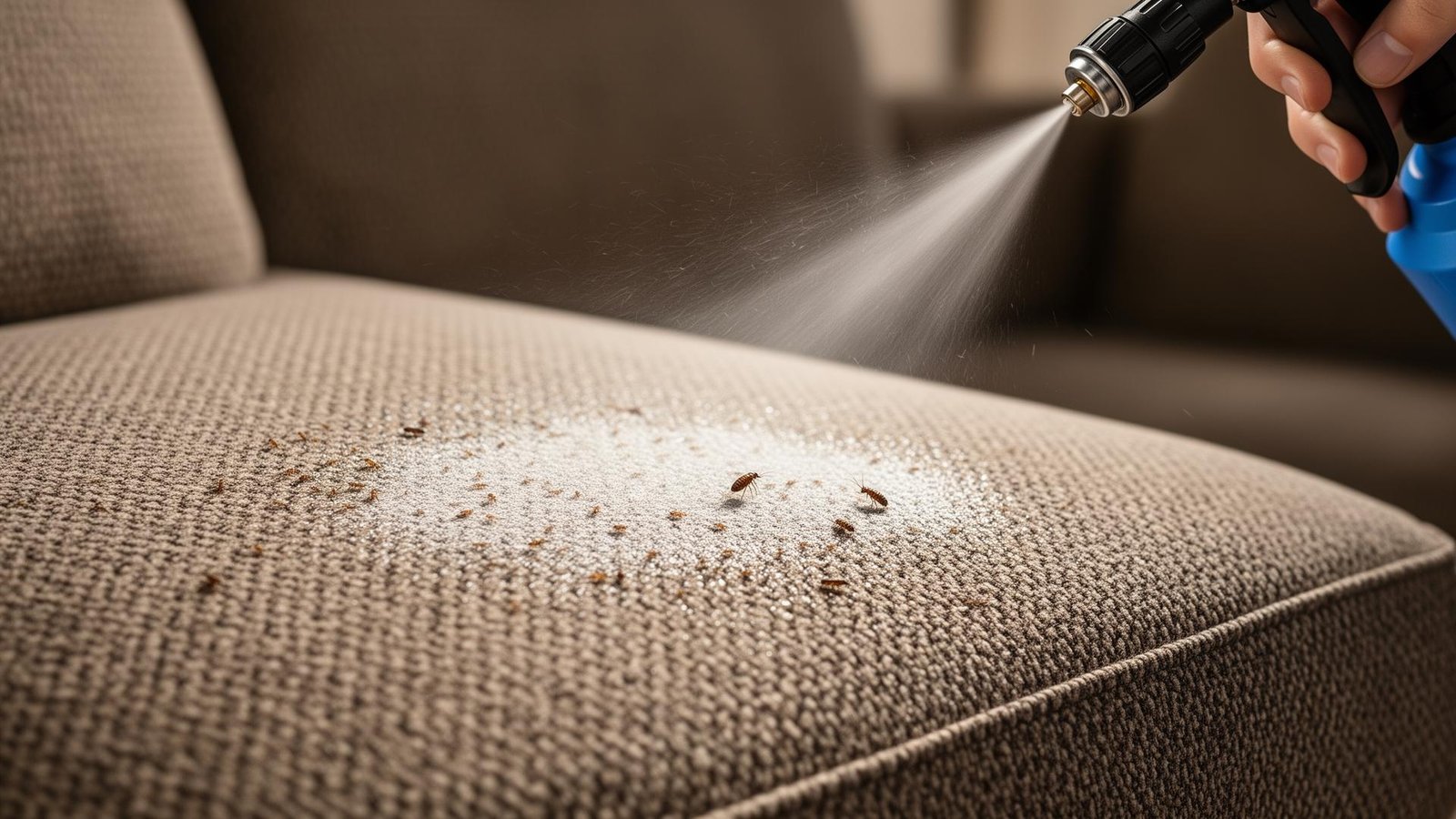 معالجة السجاد والأثاث المنجد للقضاء على البراغيث
