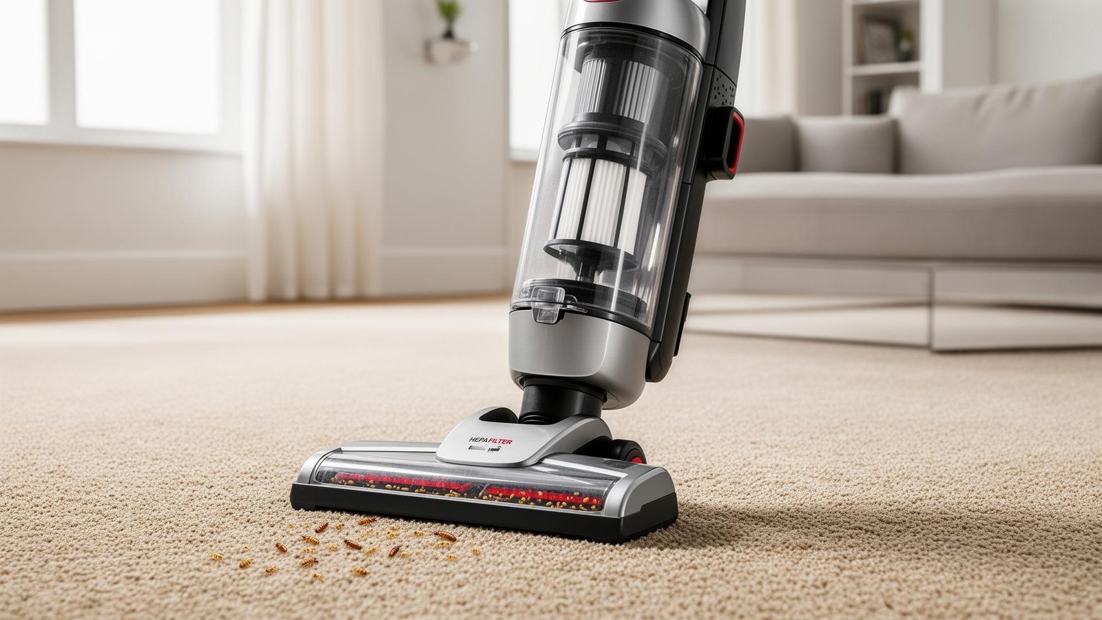 مكنسة كهربائية بفلتر HEPA لشفط البراغيث