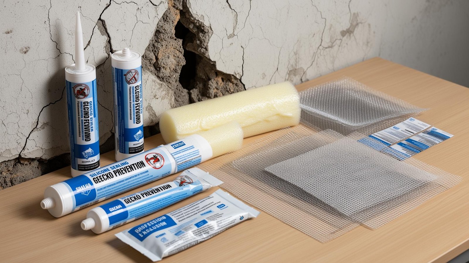 مواد سد الشقوق والفجوات لمنع دخول الوزغ