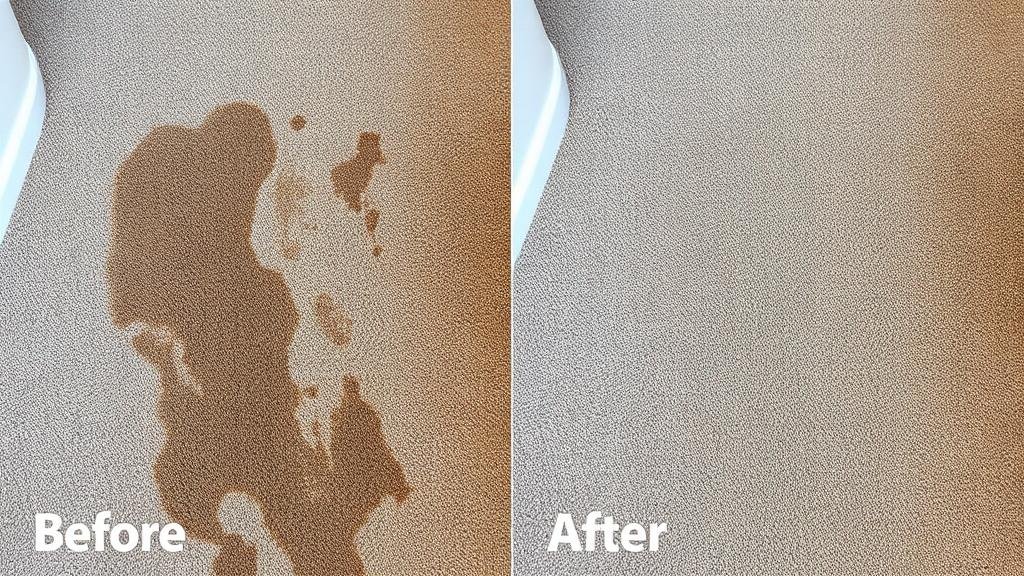 مقارنة قبل وبعد غسيل السجاد تُظهر إزالة البقع والأوساخ في جدة