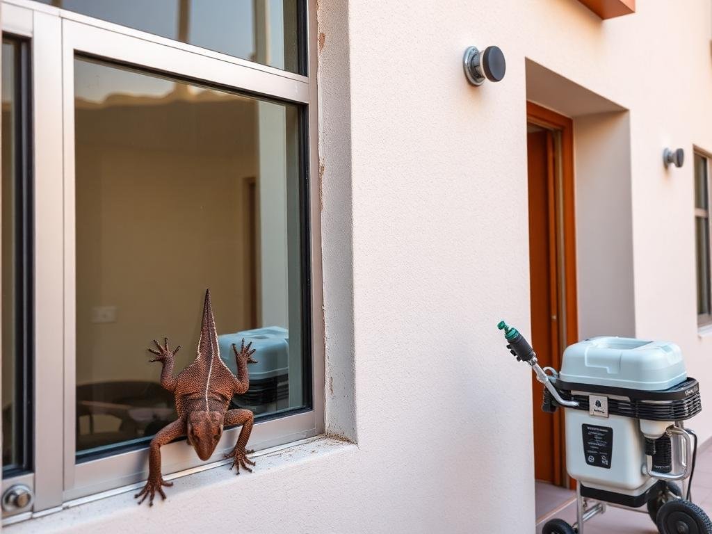 رش طارد الوزغ والأبراص حول النوافذ والأبواب في منازل جدة