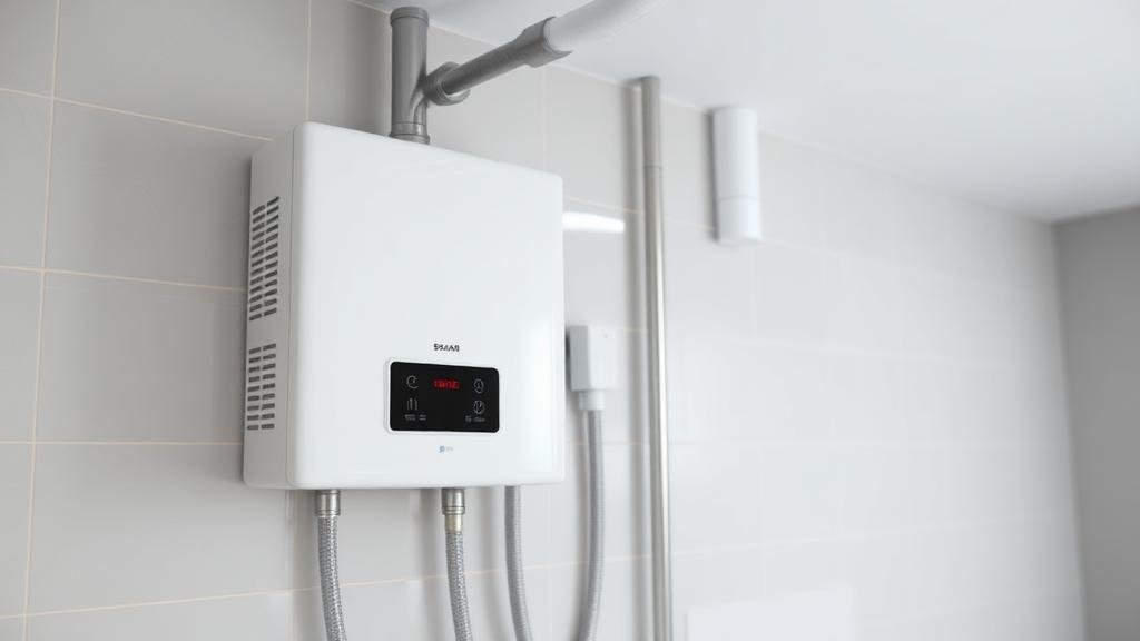 تركيب سخان مياه فوري حديث في حمام منزل بجدة