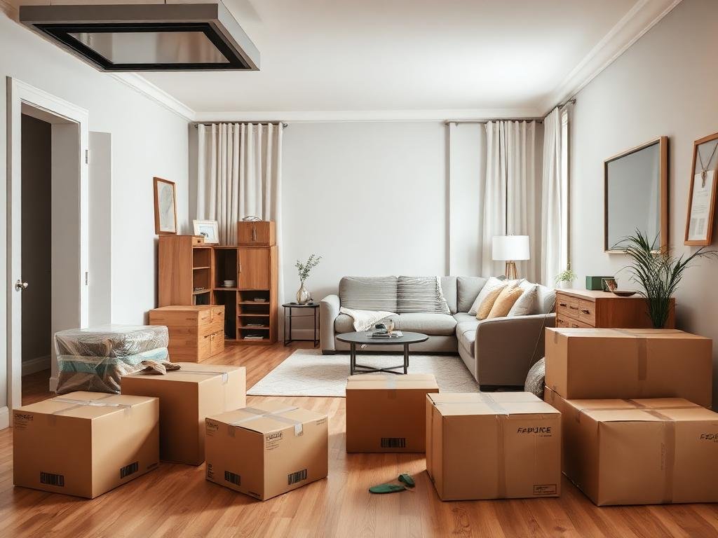 تفريغ الأثاث في المنزل الجديد