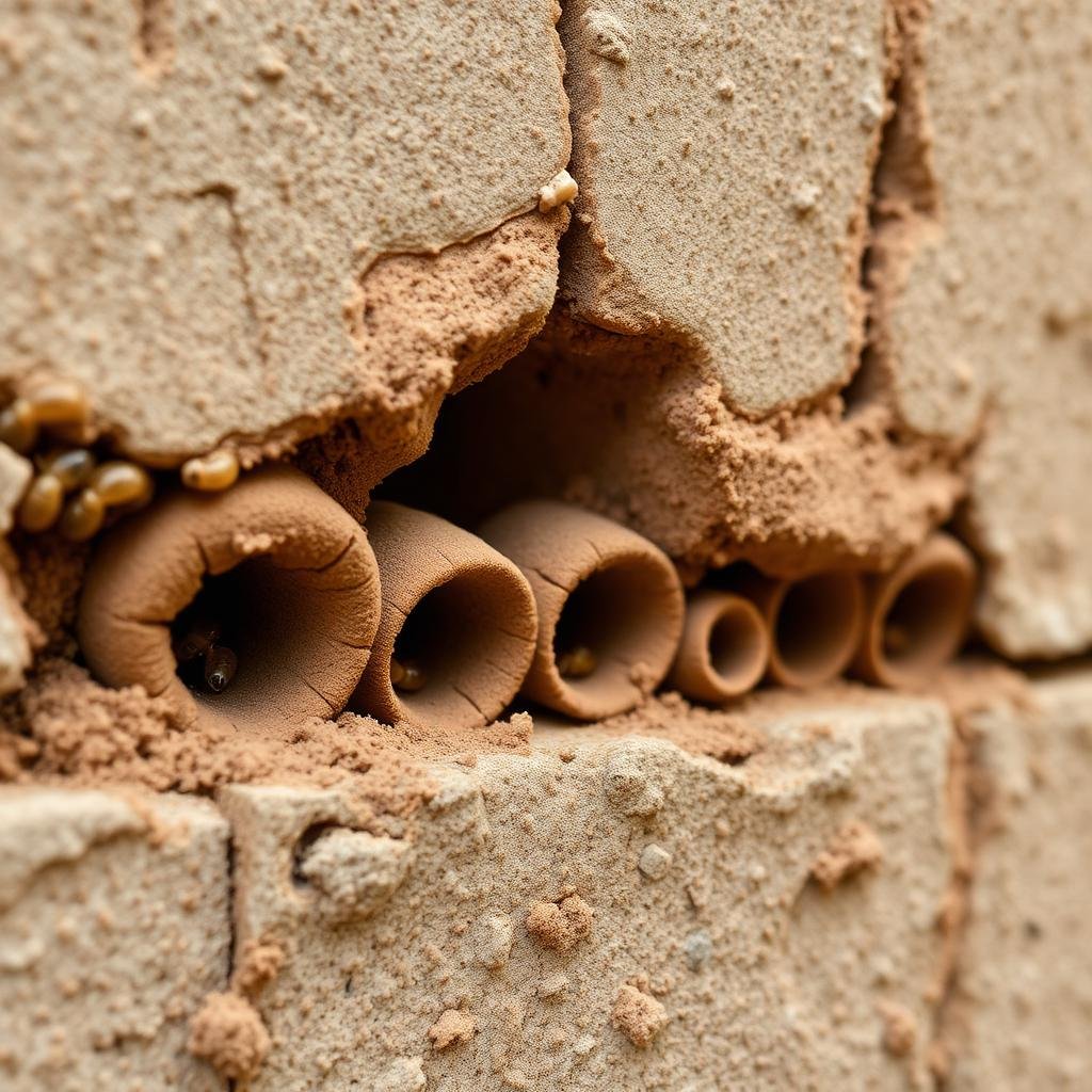 أنفاق النمل الأبيض الطينية في منازل مكة