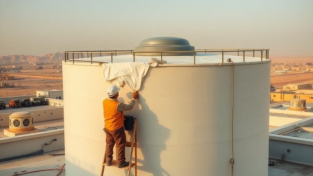 عزل خزانات المياه في الرياض - تطبيق العزل الحراري